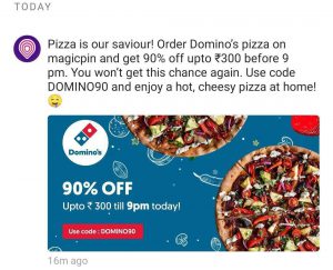 dominos pizza magicpin offer