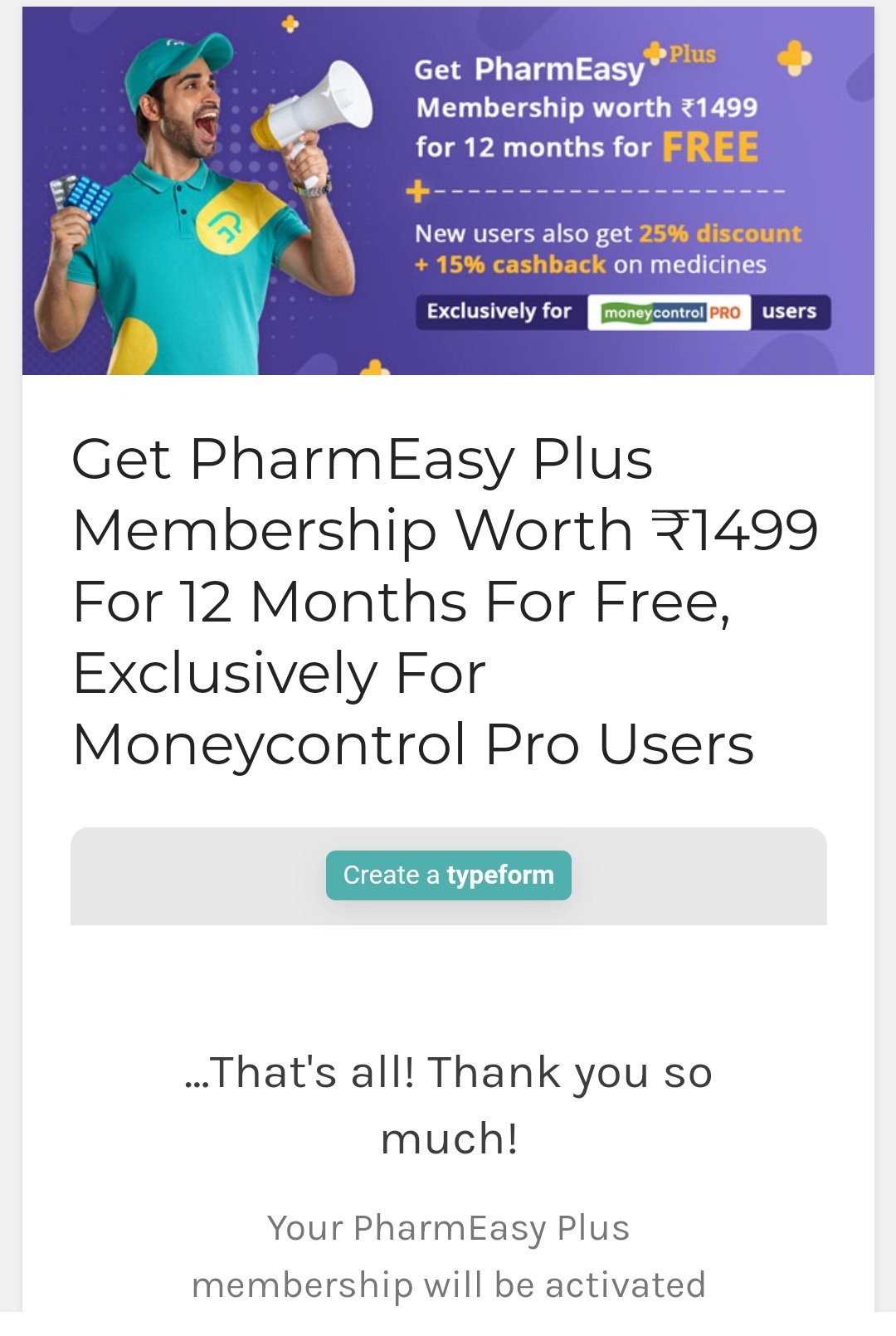 Pharmeasy Plus membership Free