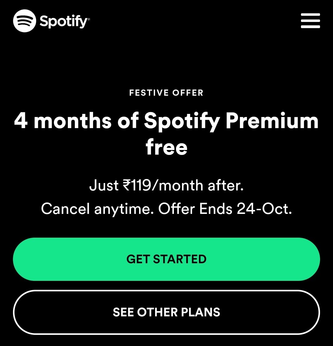 Spotify Premium membership free for 4 months