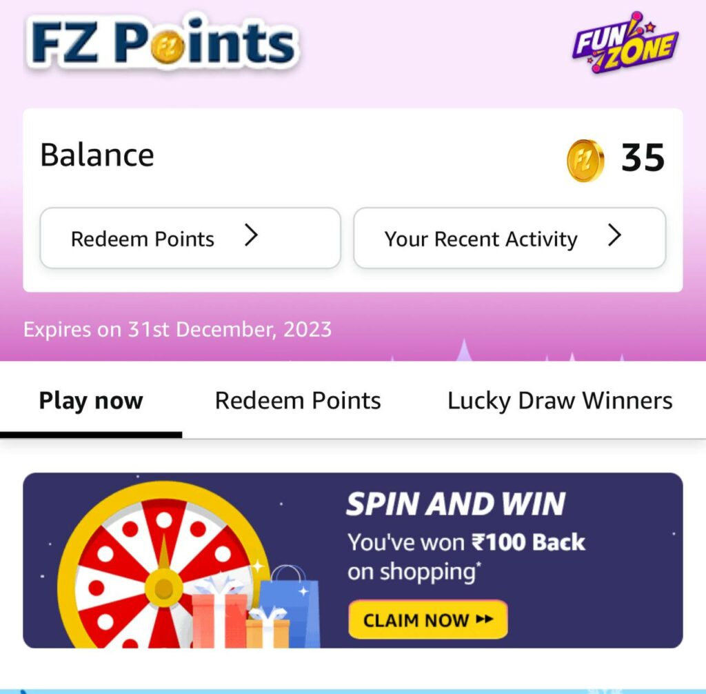 Amazon Spin and Win Shopping Cashback