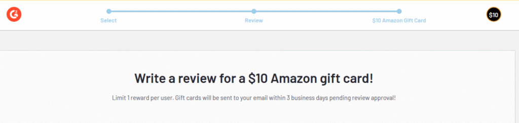 G2.com review and earn amazon gift card 