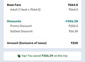 Goibibo bus offer ₹250 off with BUS250 coupon code